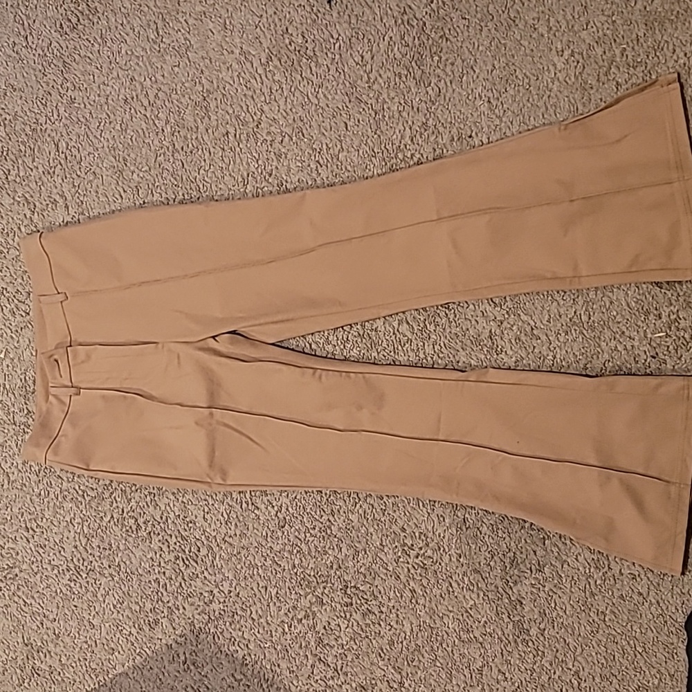 Flare leg khaki pants
